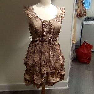 Vintage Balloon Hem Ruffled Baby Doll Dress